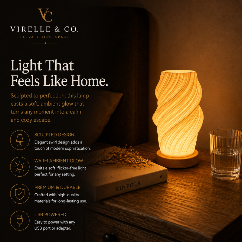 Virelle & Co Nordic Glow Lamp | Tri-Tone Touch USB Desk Lamp