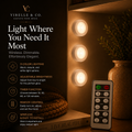 Virelle & Co Battery-Powered Puck Lights | Wireless Dimmable LED Lighting