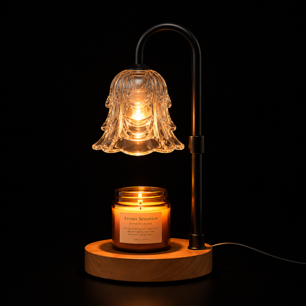 Virelle & Co Floral Candle Warmer Lamp | Timer & Adjustable Brightness