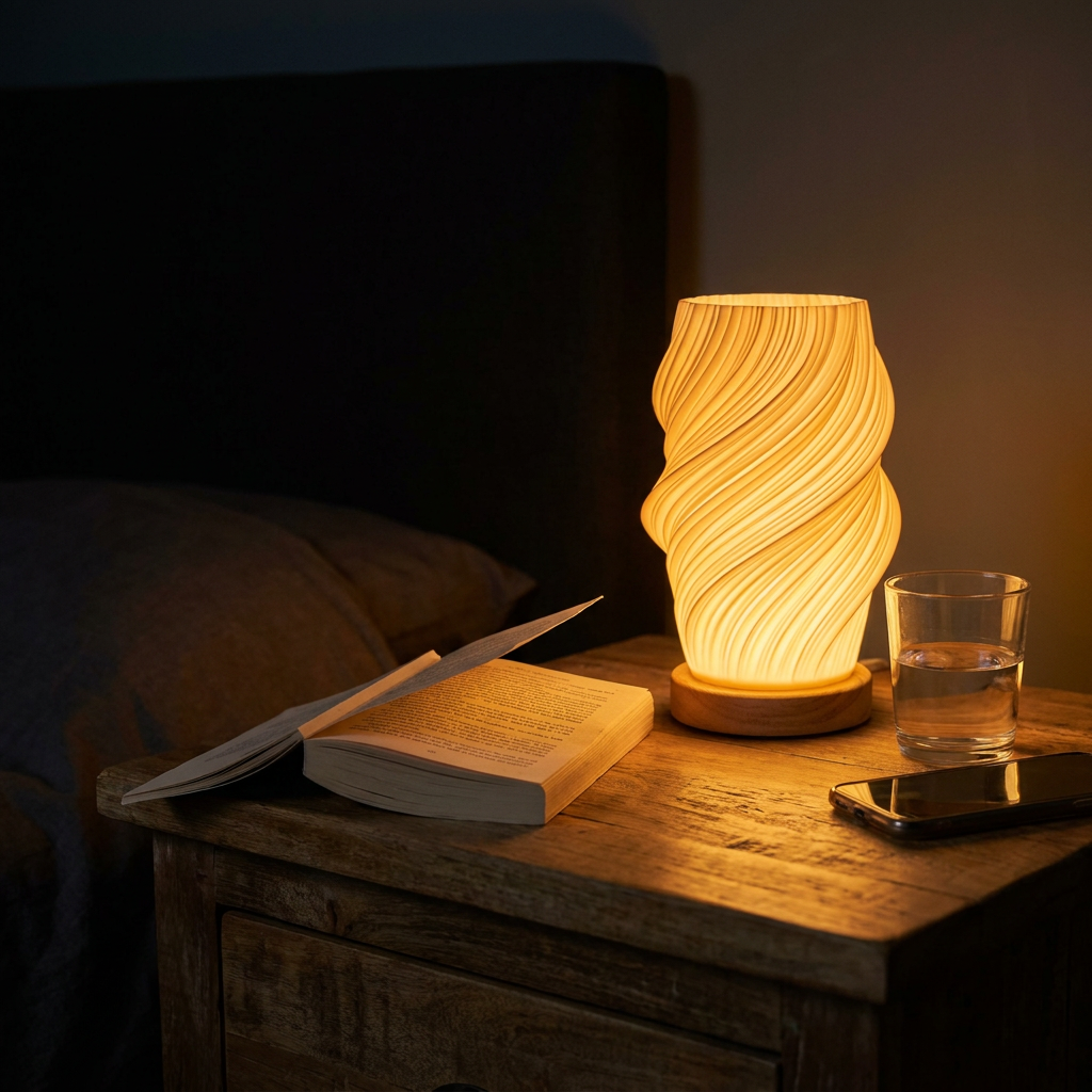 Virelle & Co Nordic Glow Lamp — warm amber mode real bedside night