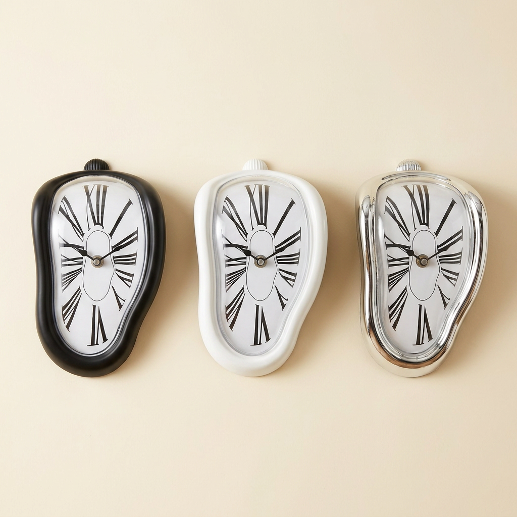 Virelle & Co Dalí Statement Clock — 3 variants black white silver