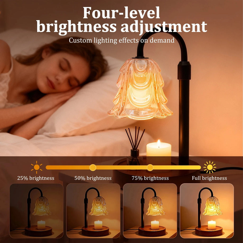Virelle™ Floral Candle Warmer Lamp with Timer & Adjustable Brightness