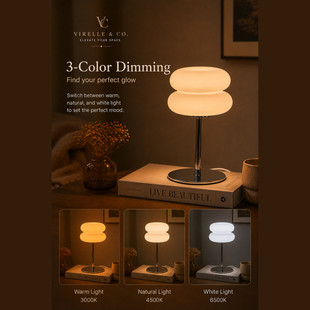 Virelle & Co Aura Glow Lamp - warm glow close up