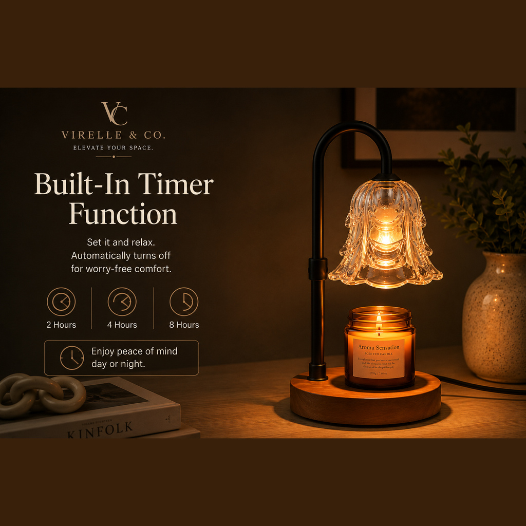 Virelle & Co Floral Candle Warmer Lamp - lifestyle image 3
