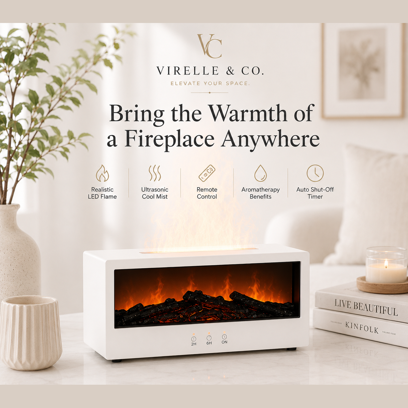 Virelle & Co Fireplace Aroma Diffuser - living room setting