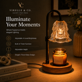 Virelle & Co Floral Candle Warmer Lamp | Timer & Adjustable Brightness